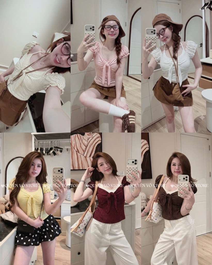 Áo thun set buộc trước