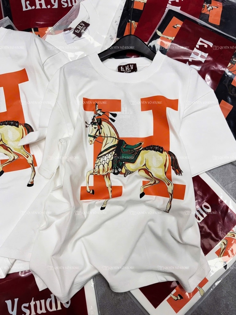 Áo thun ngựa chữ H - Form rộng dưới 65kg
