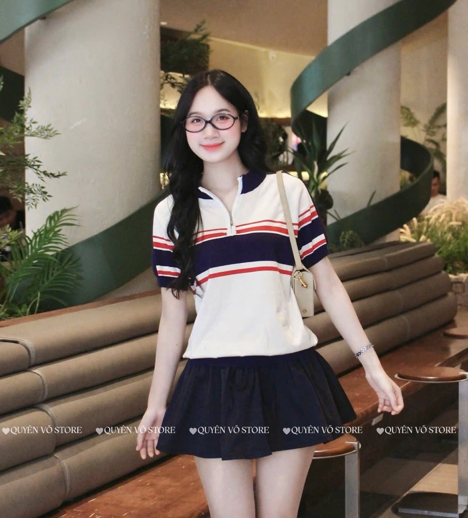 Áo khóa kẻ sọc ngang