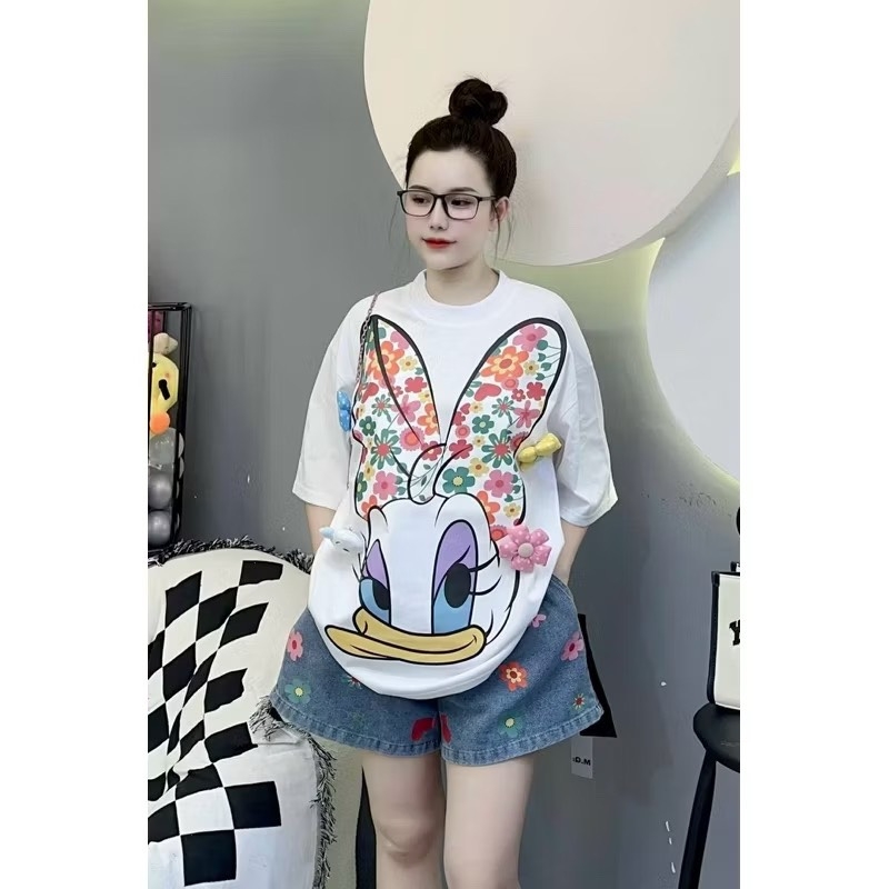 Áo thun vịt nơ hoa