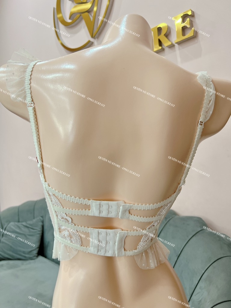 Bra trắng cánh tiên voan bi
