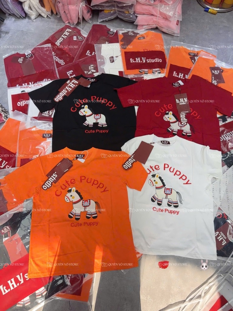 Áo thun ngựa cute - Form rộng dưới 65kg