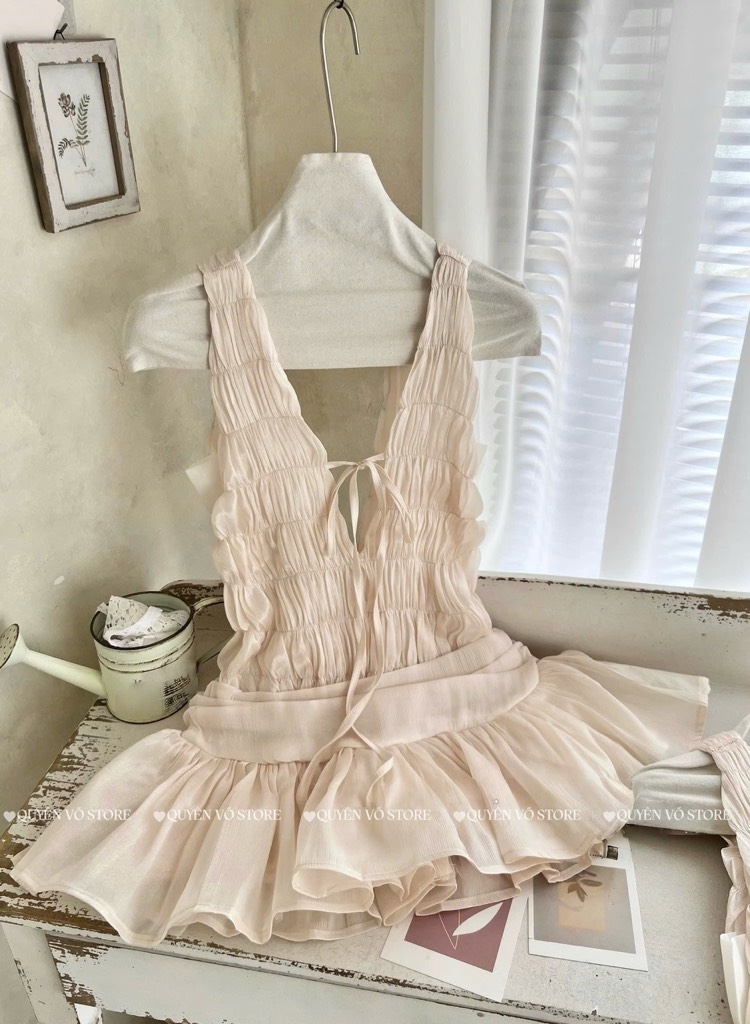 Đầm nơ xòe - 6095