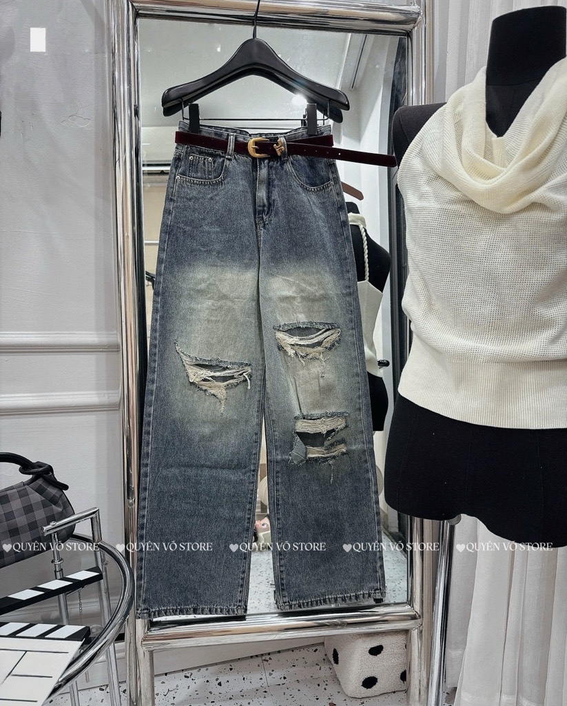 QJ 6108 Quần jean suông