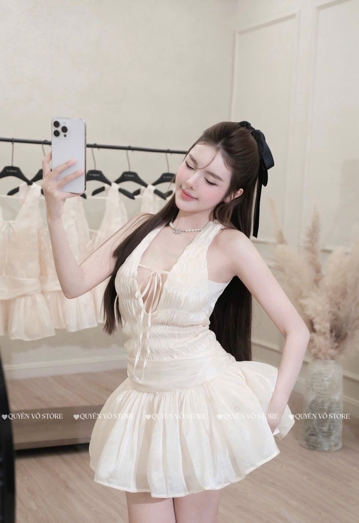 Đầm nơ xòe - 6095