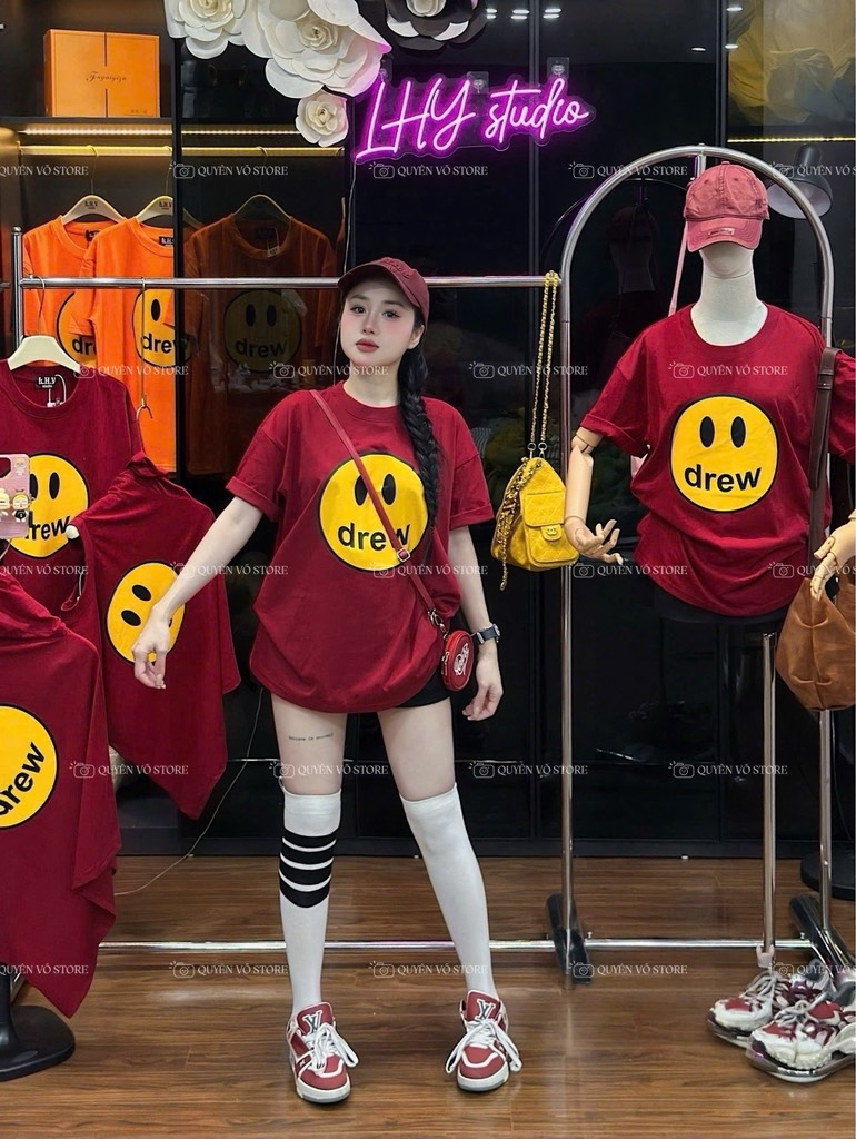 Áo thun mặt cười - Form rộng dưới 65kg