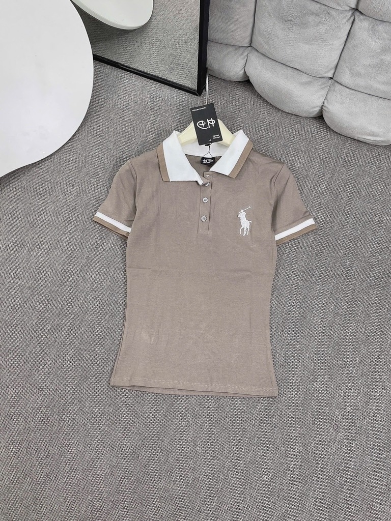 Áo thun cổ bẻ thêu ngựa - Form vừa