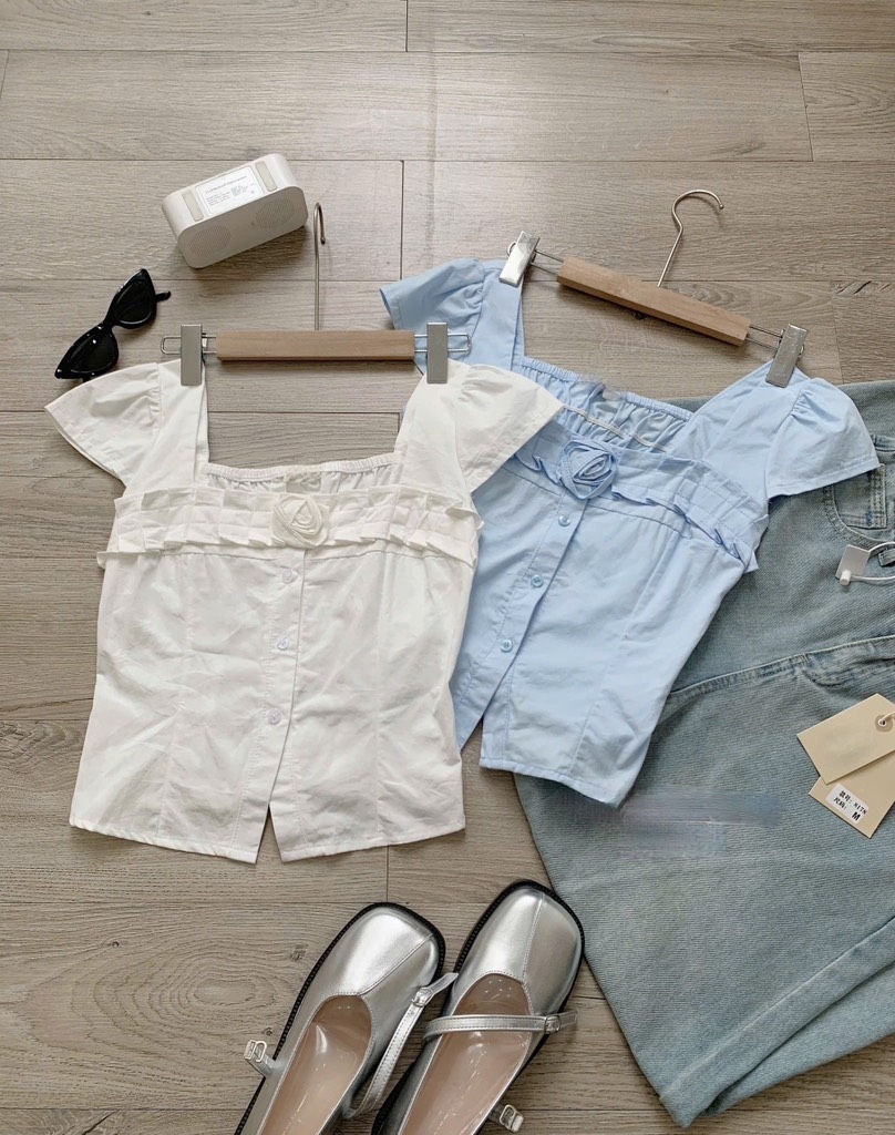 Áo sơ mi hoa ngực - 369