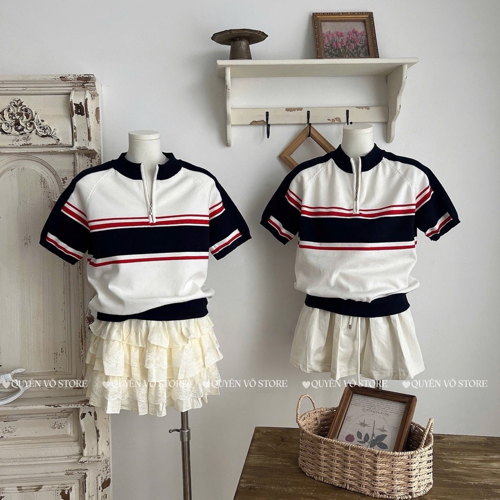 Áo khóa kẻ sọc ngang