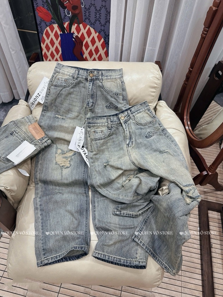 QJ 6536 Quần jean suông