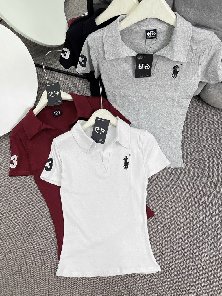 Áo thun cổ bẻ ngựa - Form vừa