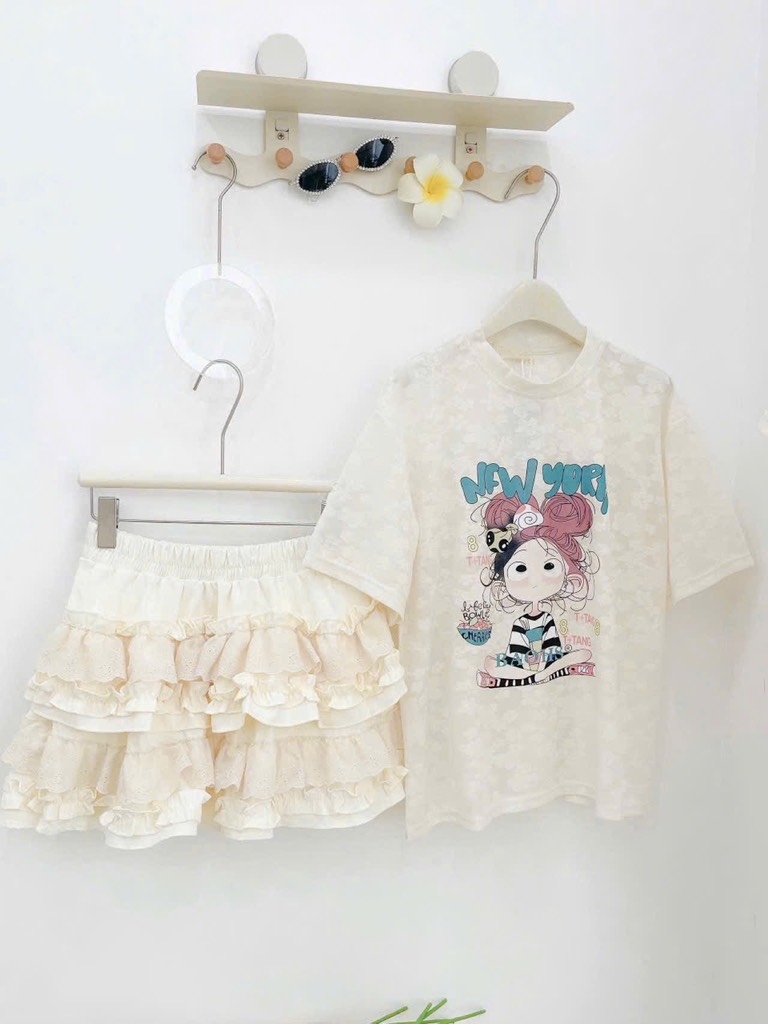 Set ren cô gái kem