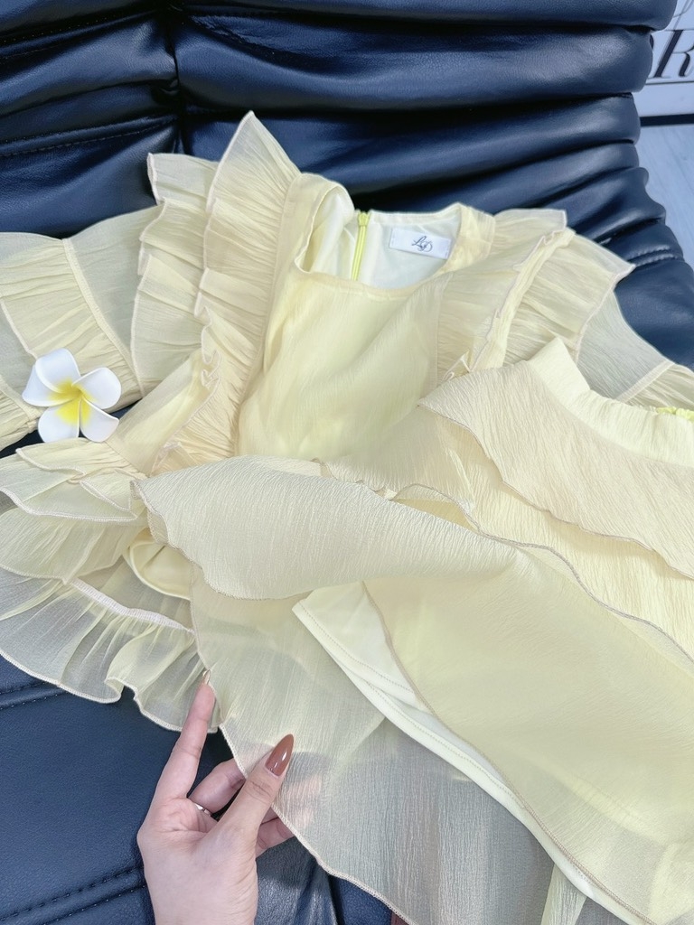 Set tơ Babydoll vàng chanh
