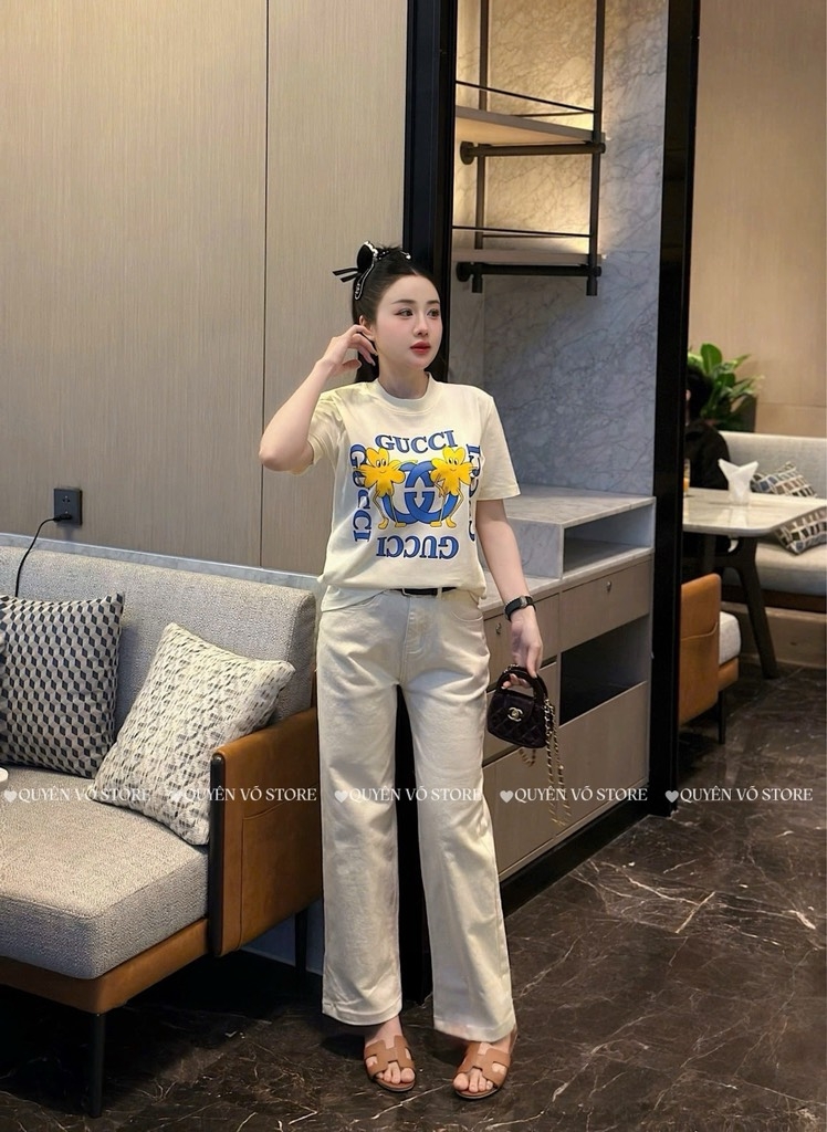 Áo thun Gucci xanh dương - Form 40-55kg Babytee