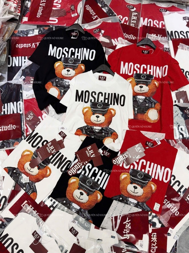 Áo thun gấu Moschino - Form rộng dưới 65kg