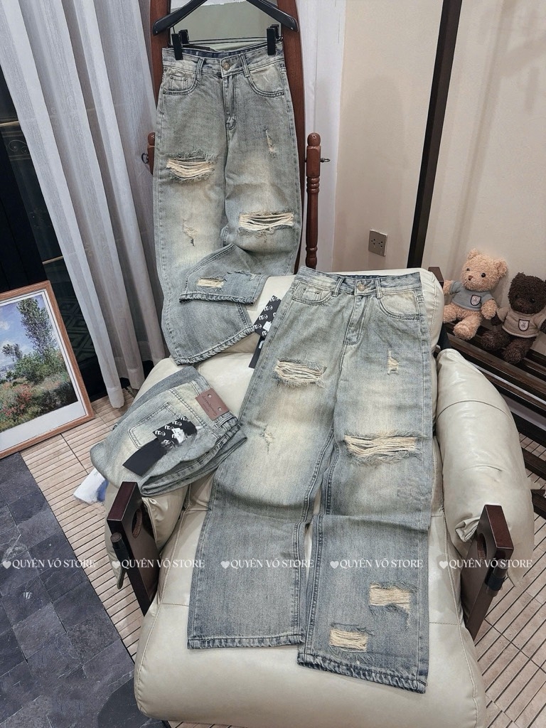 QJ 6526 Quần jean suông