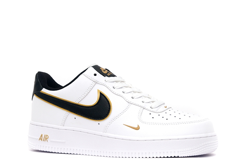 white black and gold air force ones