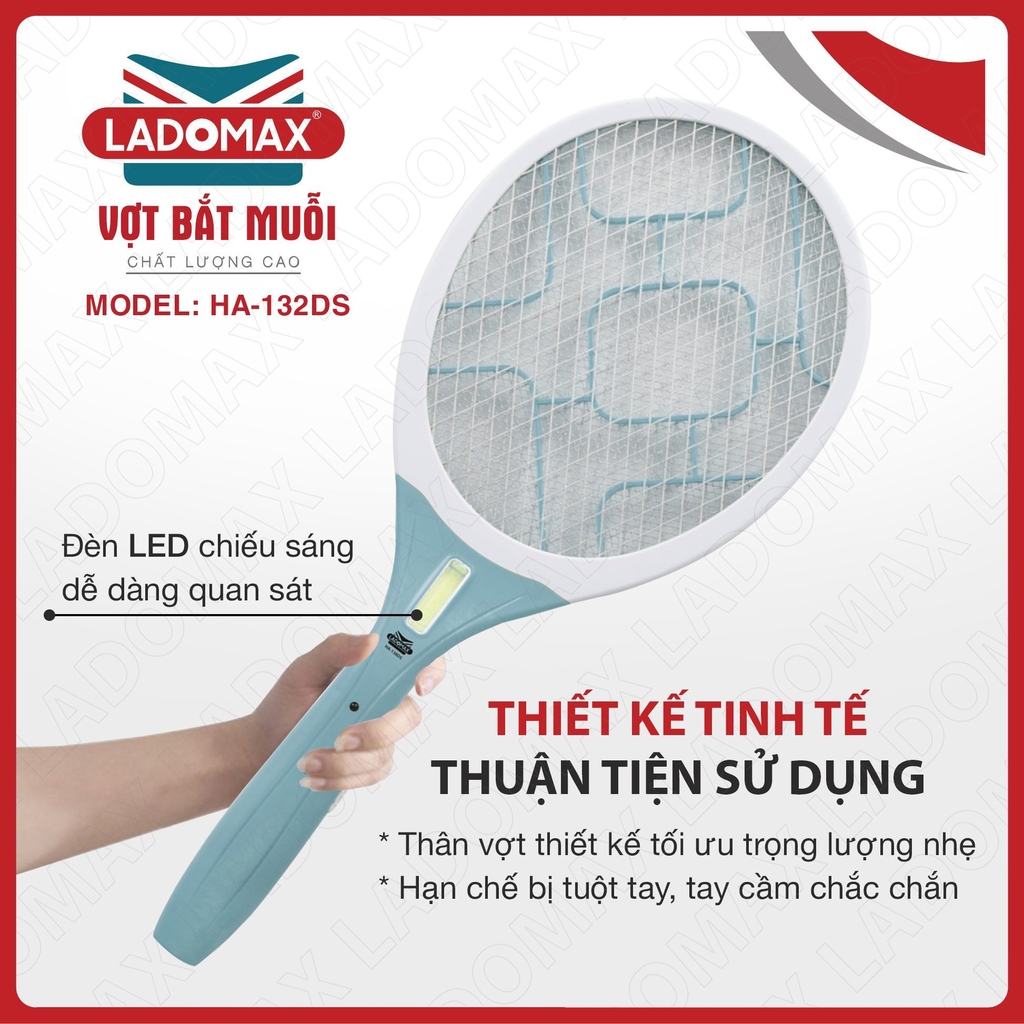 Vợt Muỗi Ladomax Ha-132DS (1tx60)