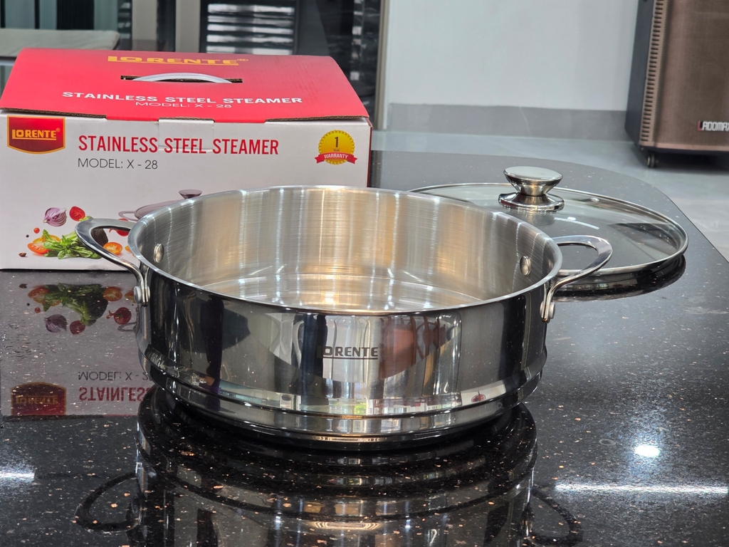 Xững hấp đa dụng 28cm inox 304 Lorente X-28 (1tx4)