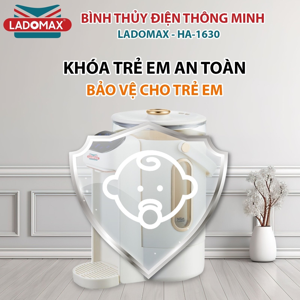 Bình thủy điện, bình đun nước thông minh Ladomax Ha-1630 (1tx4)