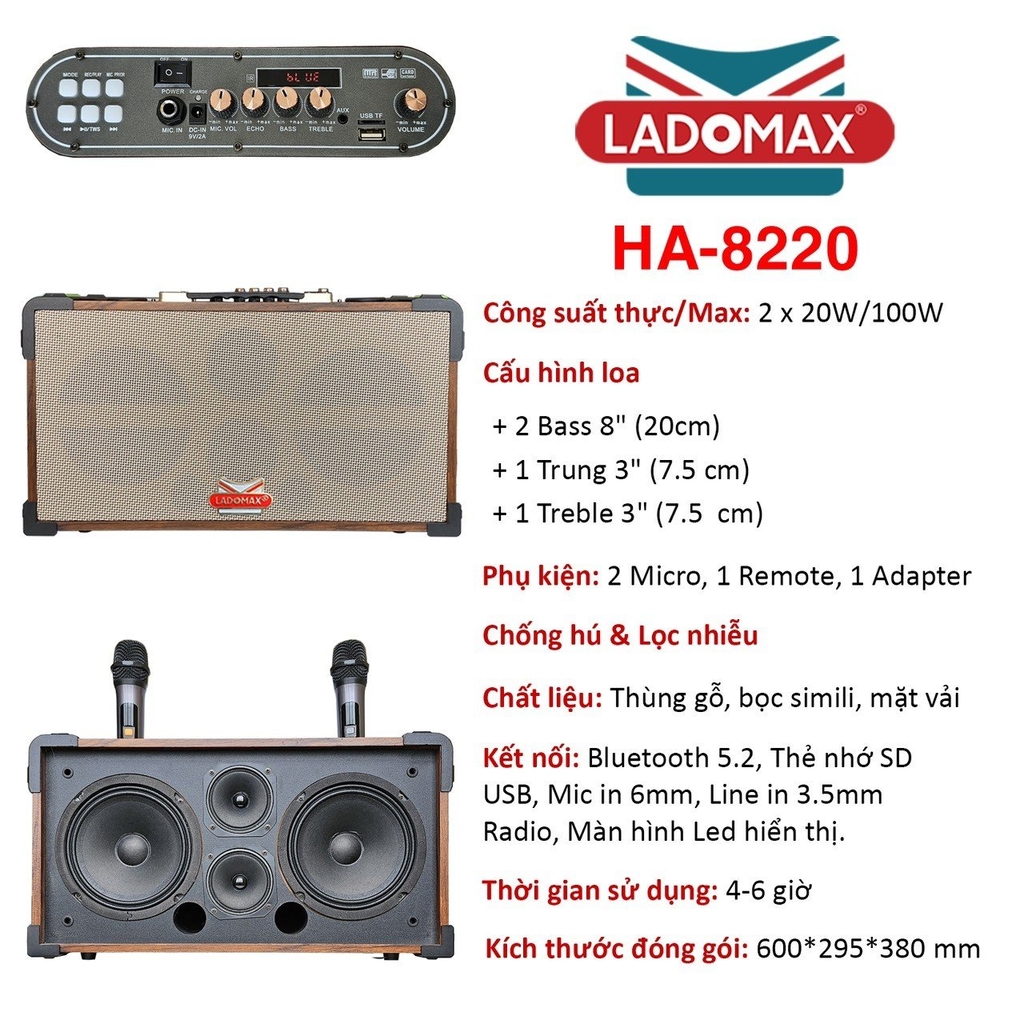 Loa xách Ladomax Ha-8220 (1tx1)