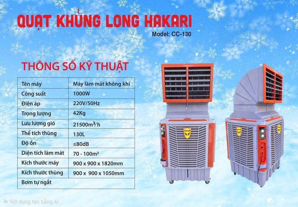 Quạt Làm Mát Hakari CC130, Motor Nhôm