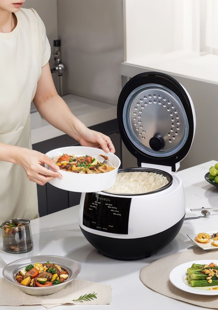 Nồi cơm điện tử 2.2L Rensou C17 (1tx4)