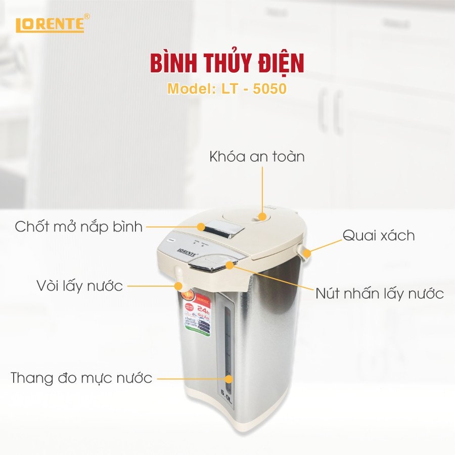 Bình thủy điện 3.5L Lorente LT-5035