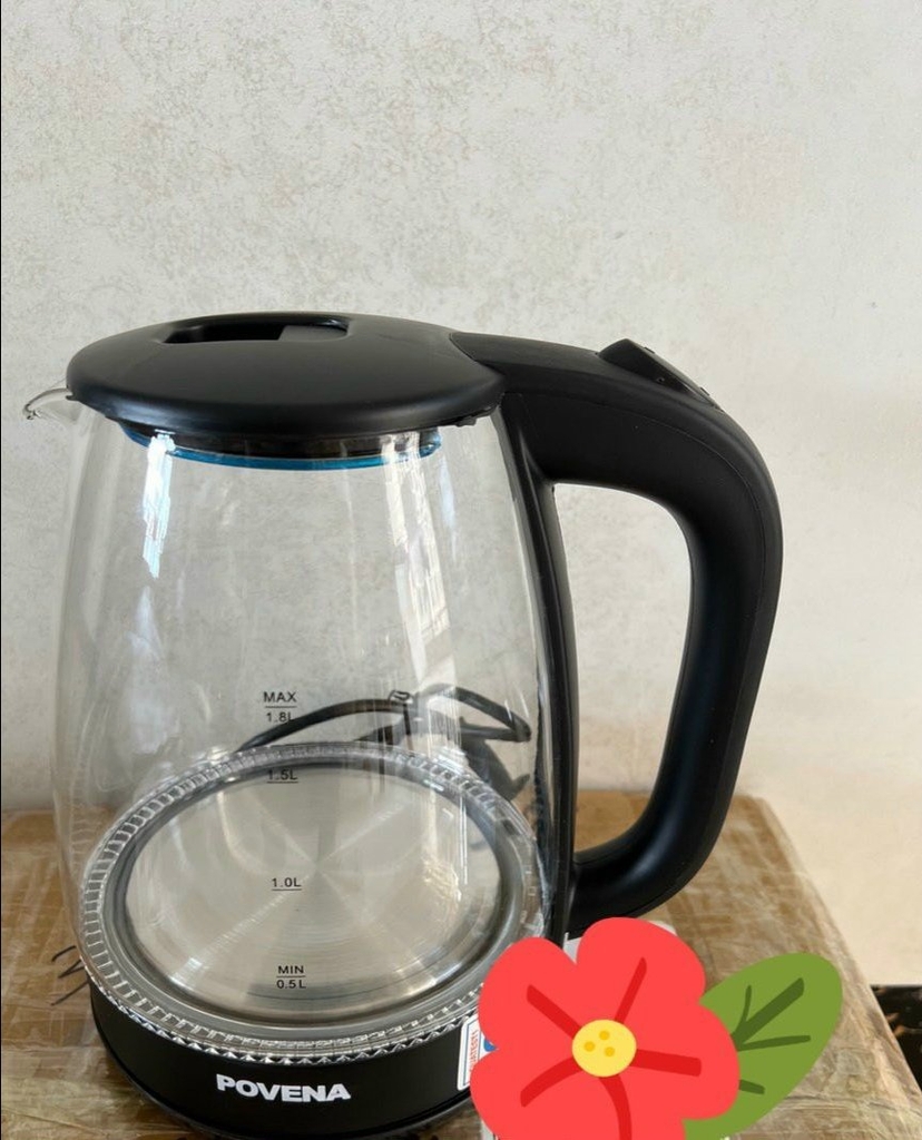 Ấm siêu tốc thủy tinh 1.8L Povena PVN-1825 (1tx12)