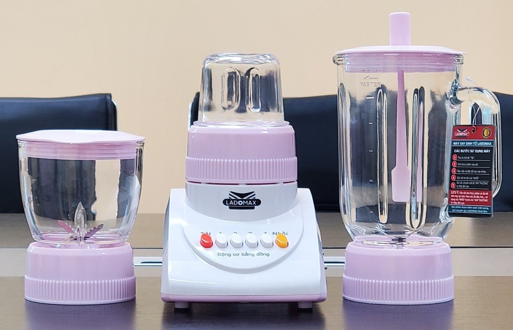 Máy xay sinh tố 3 cối thủy tinh Ladomax Ha-9166-3 (1tx6)