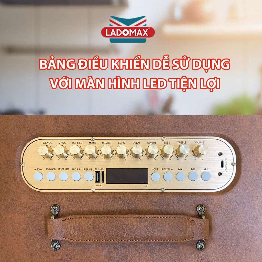 Loa xách Bass đôi 20cm Ladomax Ha-9220