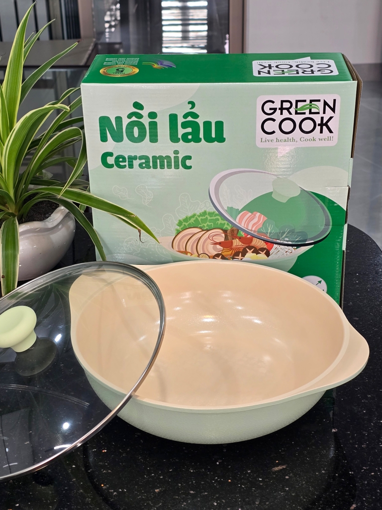 Nồi lẩu nhôm đúc 28cm Greencook GCS2410-28IH (1tx8)