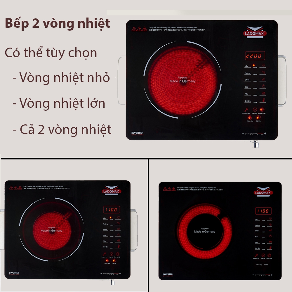 Bếp hồng ngoại 2 vòng nhiệt Ladomax Ha-669 (1tx6)