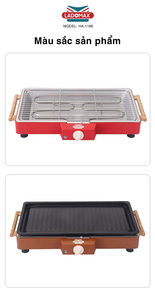 Bếp nướng điện Ladomax Ha-1186 (1tx8)