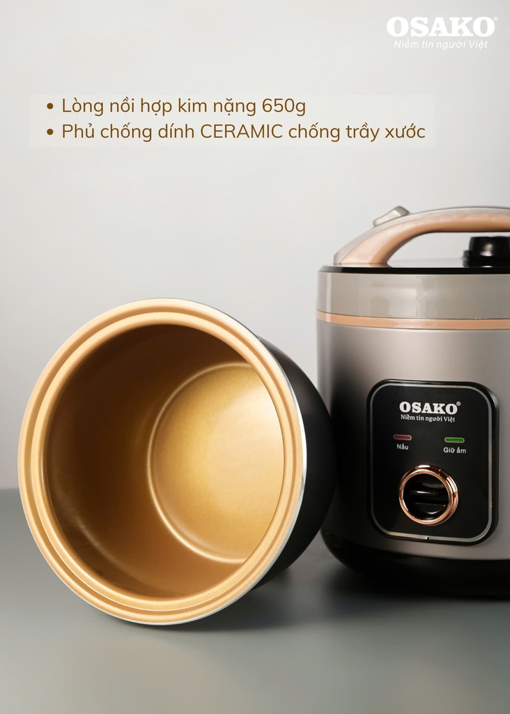 Nồi cơm điện 1.8L Osako OCD-218 (1tx4)