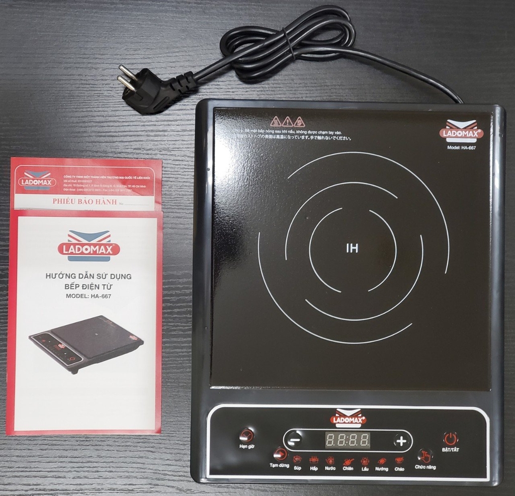 Bếp điện từ tặng lẩu Ladomax Ha-667 (1tx4)