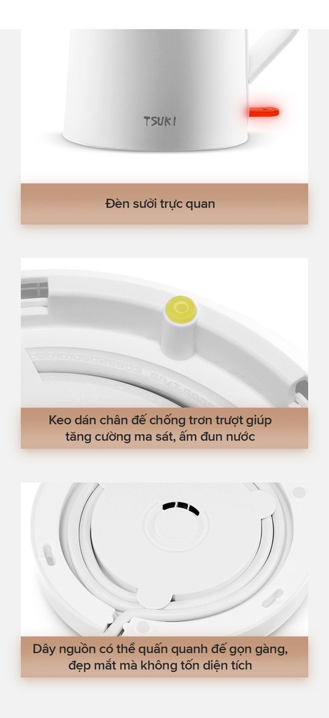 Ấm đun siêu tốc 1.5L Tsuki TS-DS01-W (1tx12)