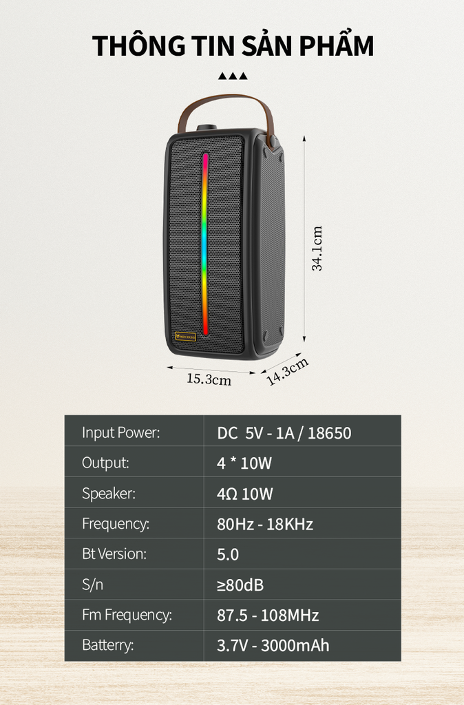 Loa kéo xách tay mini Bestsound BD-87A, 20W