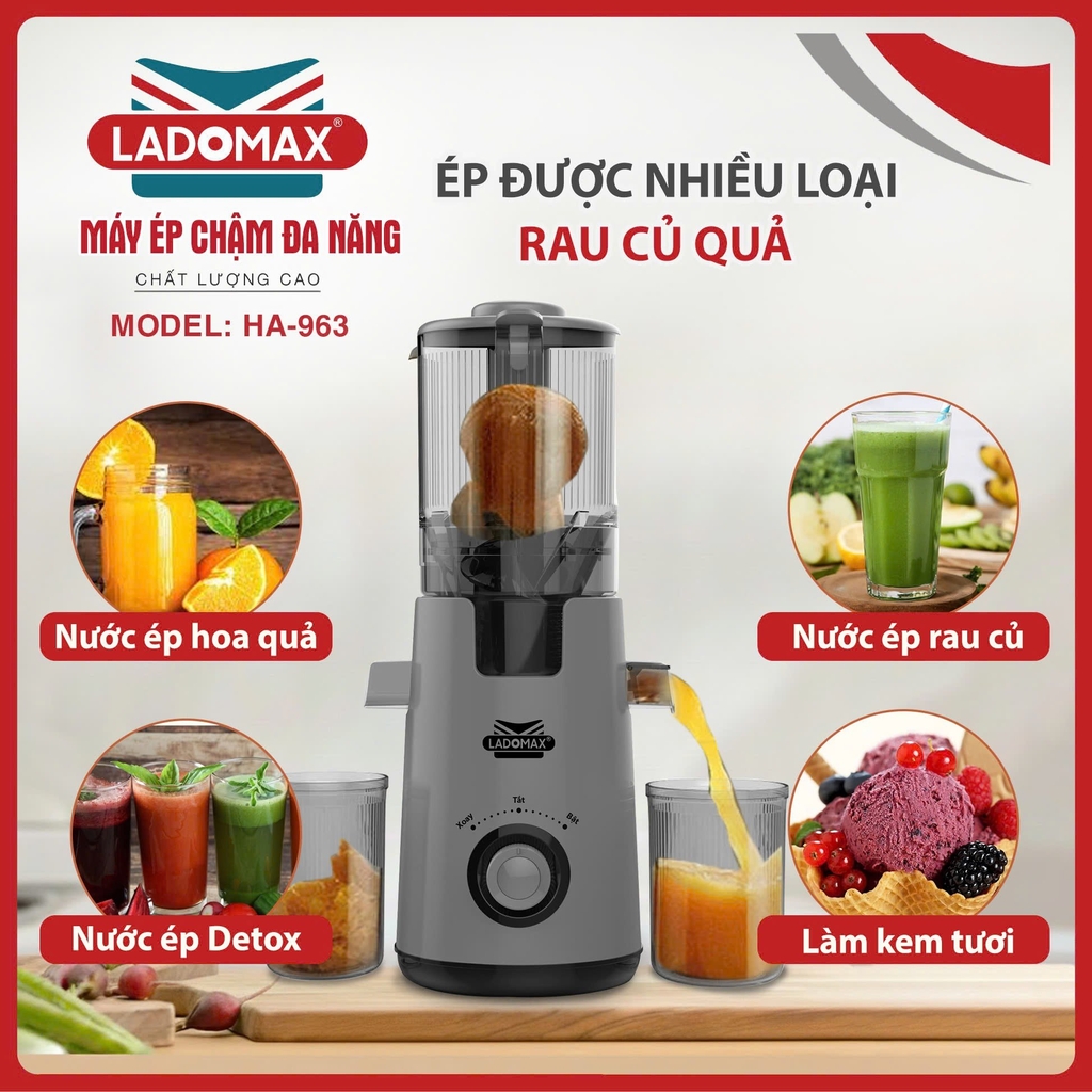 Máy ép chậm cao cấp Ladomax Ha-963