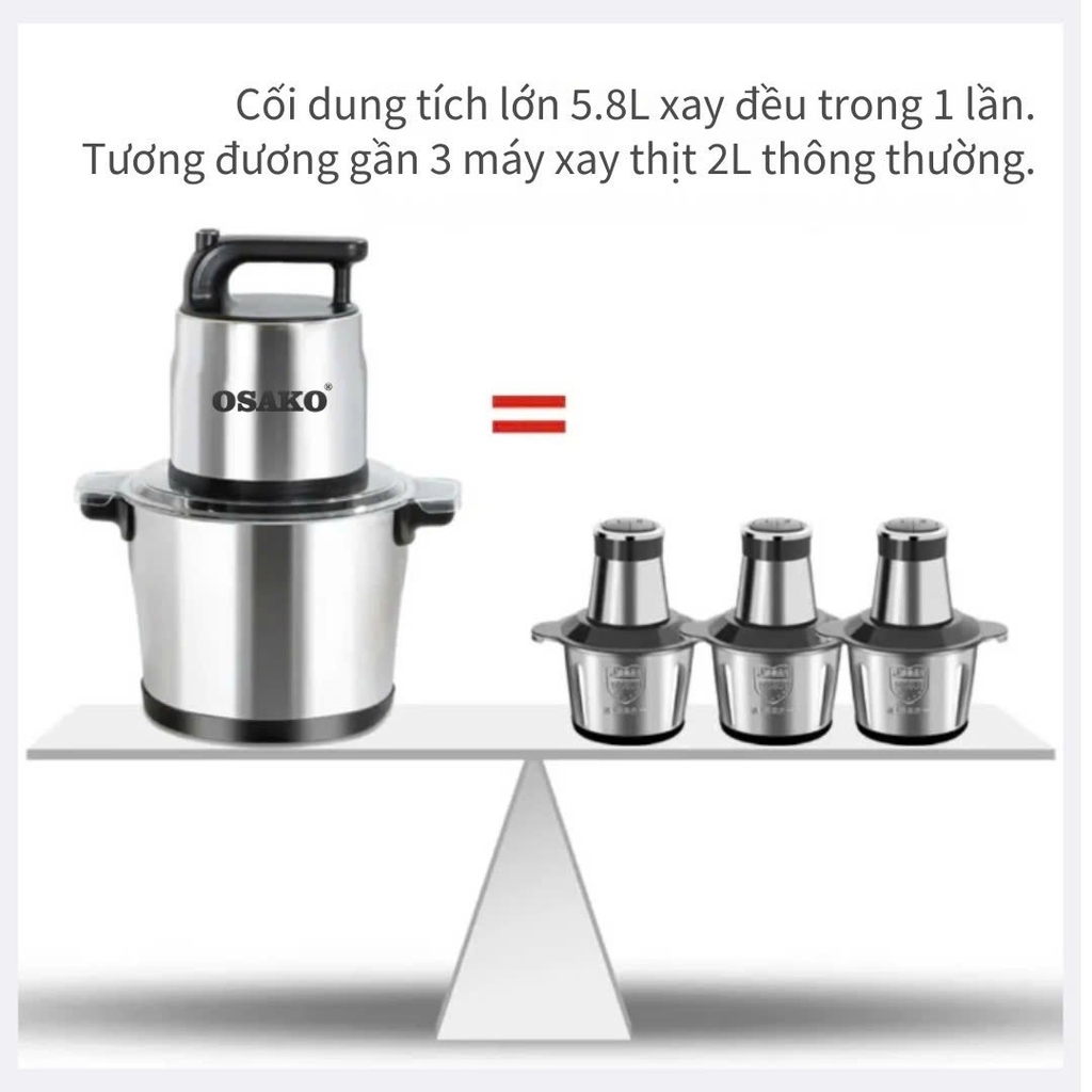 Máy xay thịt Osako OST1025, 5.8L, 950W (1tx4)