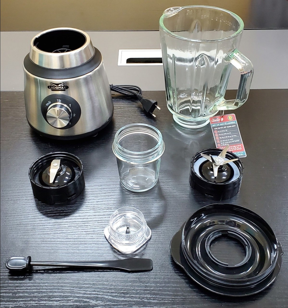 Máy xay sinh tố 2 cối thủy tinh Ladomax Ha-9168-2 (1tx6)
