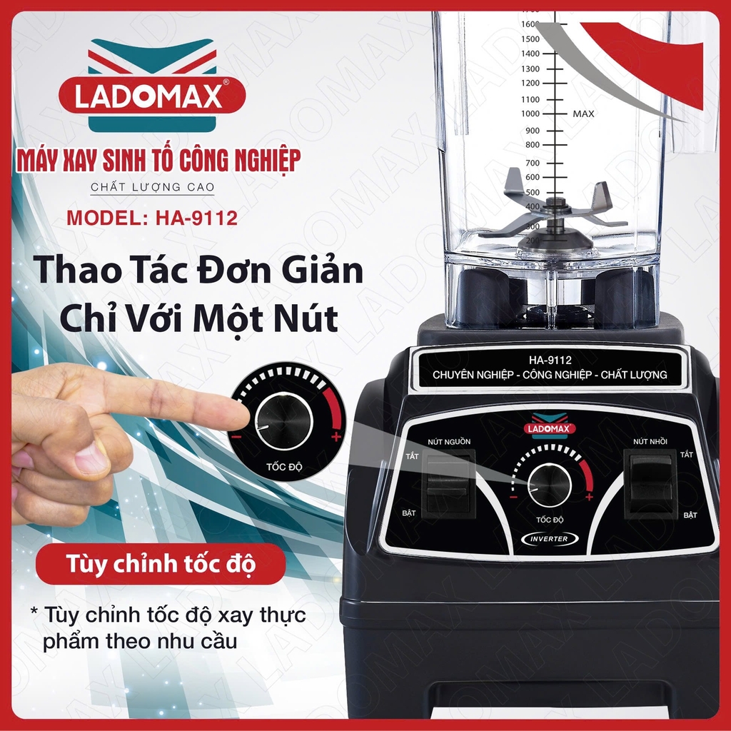 Máy xay sinh tố công nghiệp Ladomax Ha-9112 (1tx4)