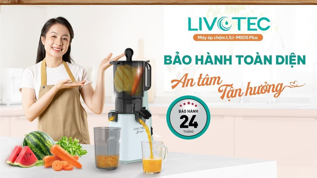 Máy ép chậm Livotec LSJ-M80S Plus - Xanh Min (1tx4)