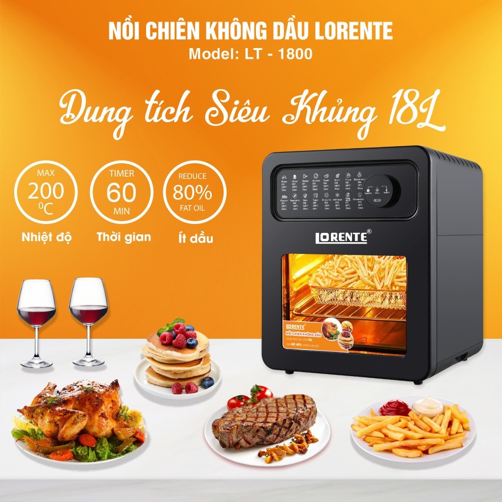 Nồi chiên không dầu 18L Lorente LT-1800