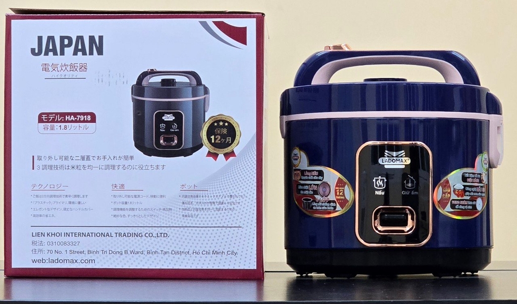 Nồi cơm điện 1.8L Ladomax Ha-7918 (1tx6)