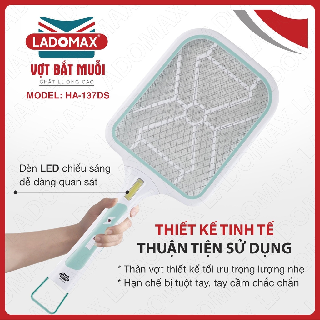 Vợt Muỗi Ladomax Ha-137DS (1tx50)