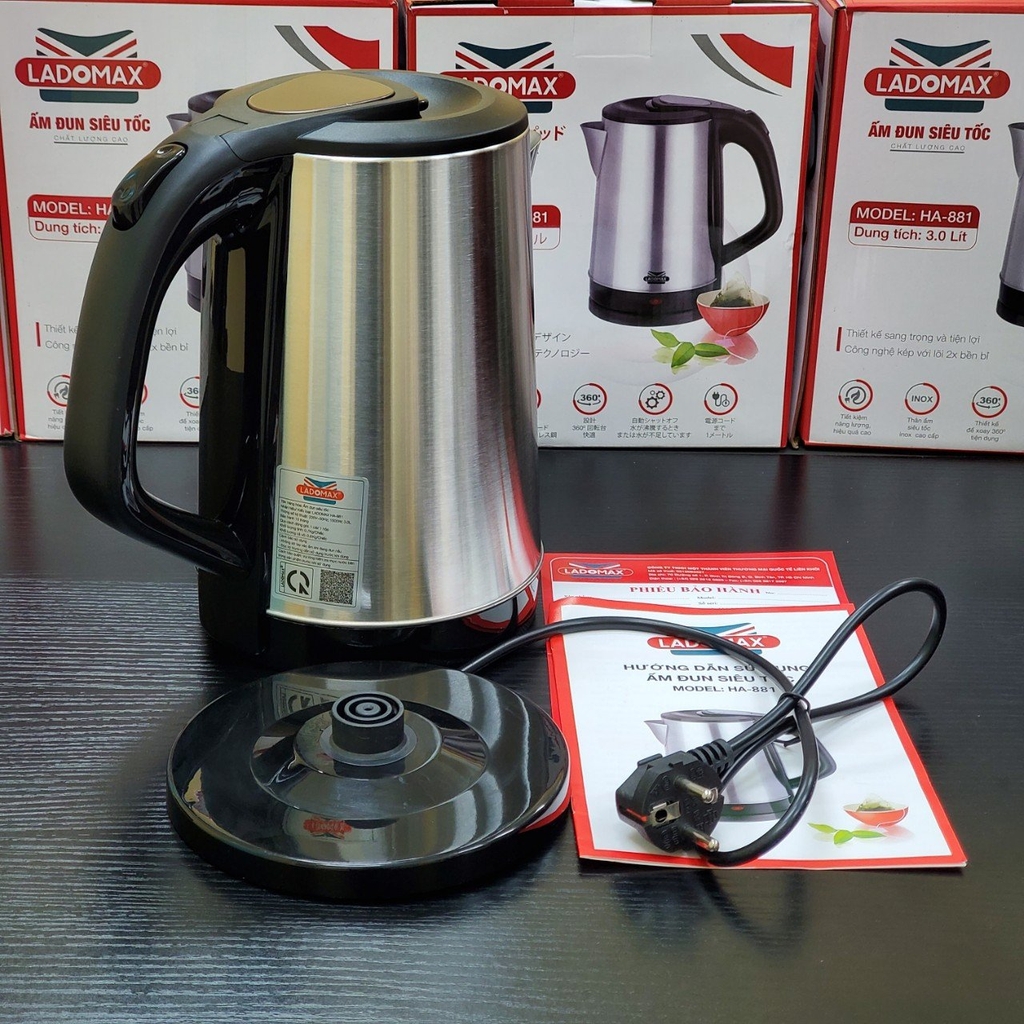 Ấm đun siêu tốc 3.0L Ladomax Ha-881 (1tx16)
