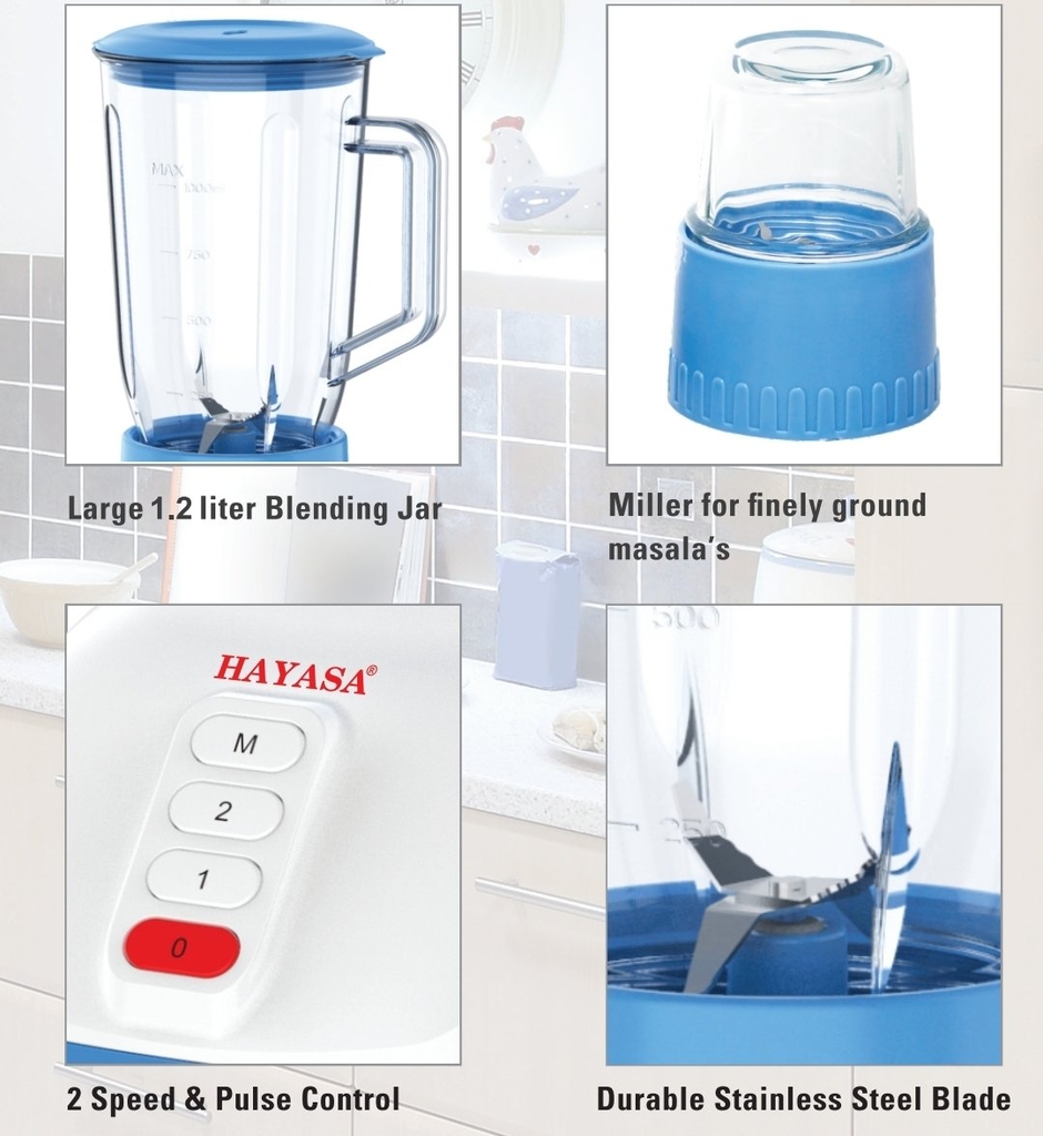 Sinb tố 2 cối thủy tinh Hayasa Ha-0185, 350W, (1tx6)