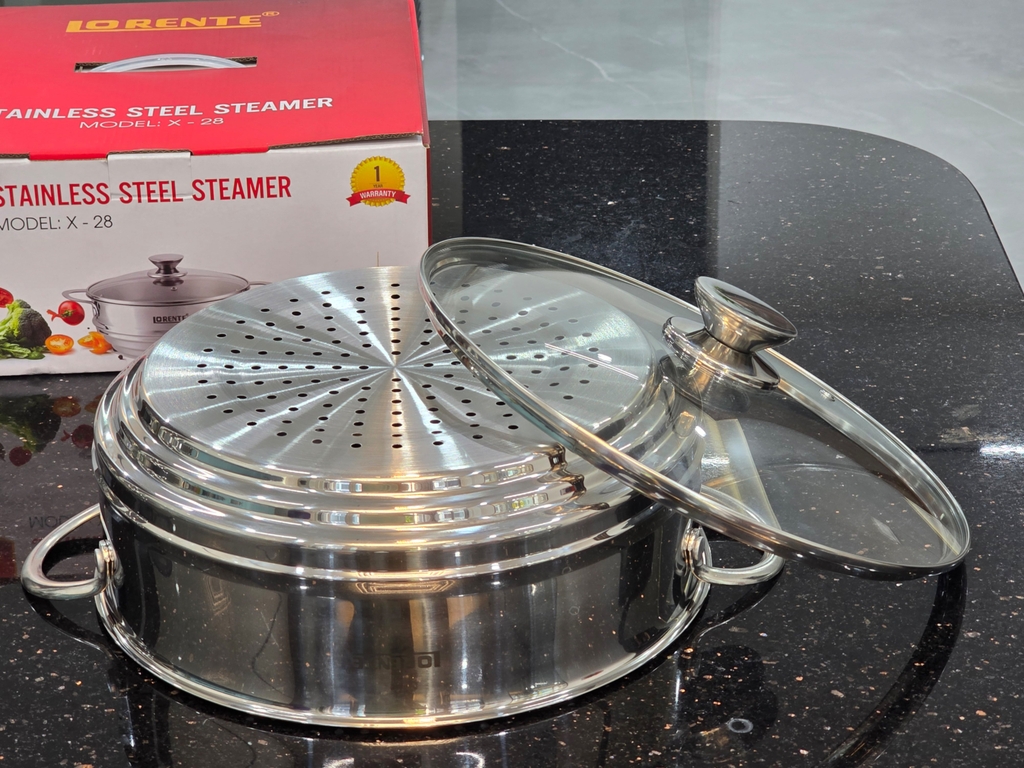 Xững hấp đa dụng 28cm inox 304 Lorente X-28 (1tx4)
