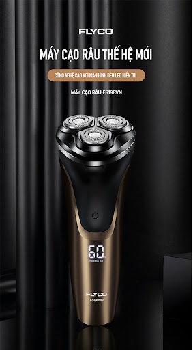 Máy cạo râu 3 lưỡi kép chống thấm nước Flyco FS198VN